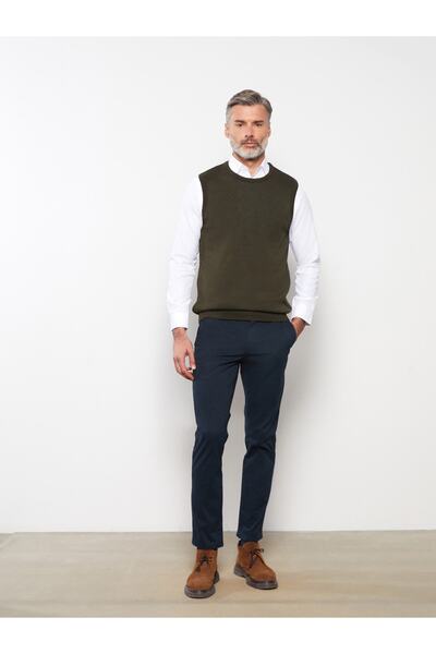 LC Waikiki Ärmelloser, schlichter Rundhalspullover für Herren