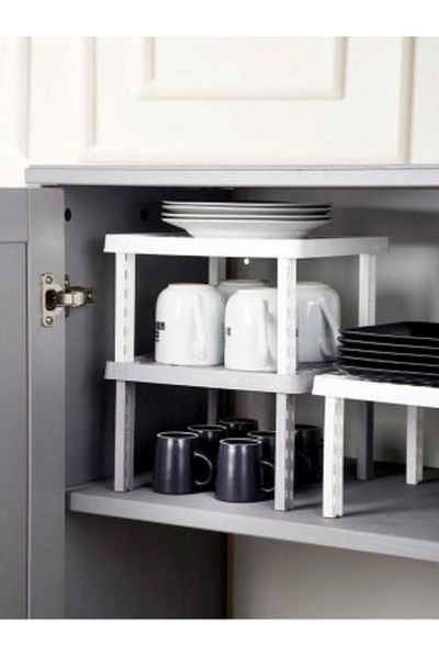 Perodia Square Plastic Shelf Organizer Shelf Riser In-Cabinet Organizer 153.003.n006-1