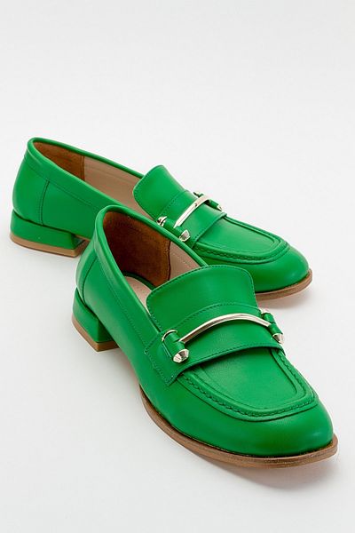 LuviShoes Solen Green Damen-Loafer-Schuhe