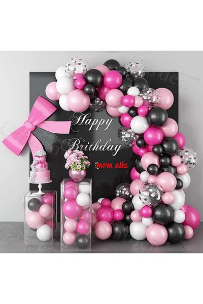 MFM Party Black Pink Chain Balloon Set