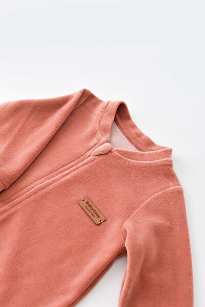 BabyCosy Velvet Zippered Copper Jumpsuit / Organic Cotton