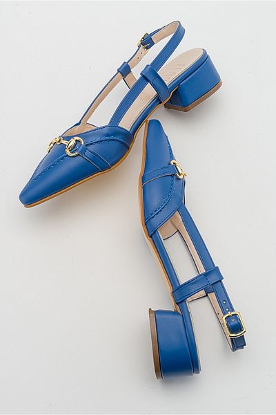 Luvi Sandale cu toc pentru femei Olıv Denim Blue
