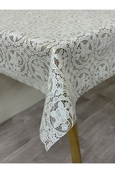 Capensis مفرش طاولة من القماش الزيتي الفاخر المطلي بالبولي فينيل كلوريد الشفاف، كريمي قابل للمسح