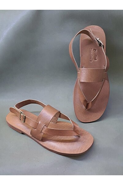 Bostini El Yapımı Kösele Bantlı Parmak Arası Yazlık Bodrum Sandaleti