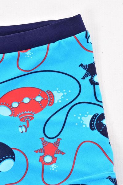 Pemilo Children's Lycra Patterned Shorts Swimsuit Blue
