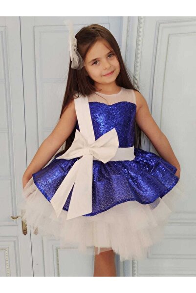 EFE KIDS Üsttü Pulpayet Bel Fiyonklu Katkat Tüllü Kız Çocuk Abiye