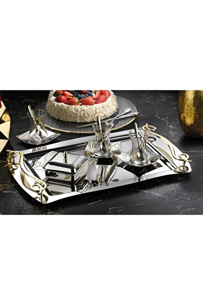 Umut Karcı Tiamo Inna Gold 40 Parça Çay Seti 304 Kalite Paslanmaz Çelik