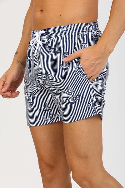 LAFİNO Ανδρικό μαγιό σορτς Father Son Combination Anchor Pattern Navy Blue