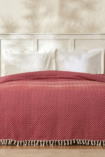 Karaca Home Glitz Çift Kişilik Yatak Örtüsü Kırmızı