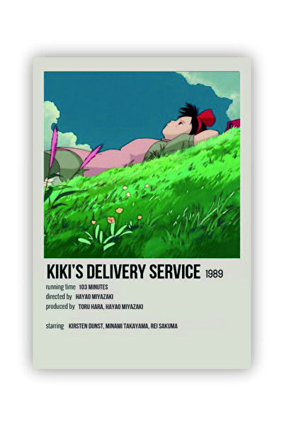 Kiki's Delivery Service Anime Info Card Minimalist Poster