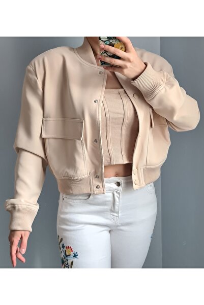 Ece Kahraman Beli Lastikli Bomber Ceket