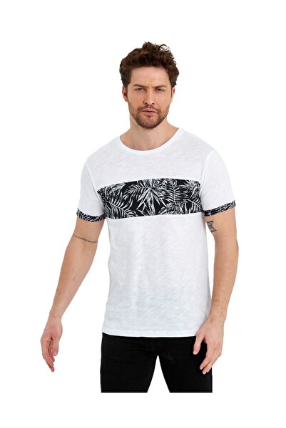 Adams Ανδρικό μπλουζάκι από βαμβάκι με κοντό μανίκι με λαιμόκοψη