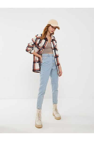 LC Waikiki Dámské džínové kalhoty Mom Fit Straight s vysokým pasem