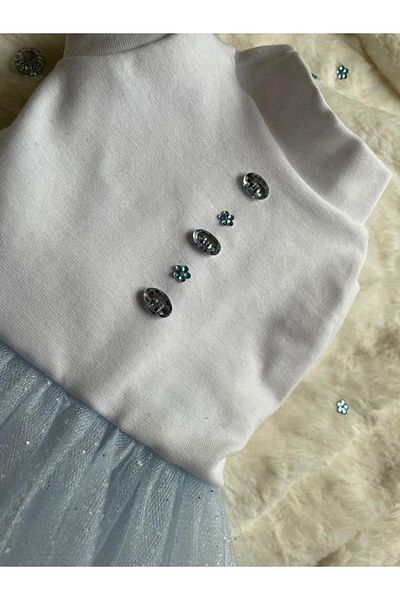 Barneystore Cat Dog Cotton Combed Rhinestoned Tutu Dress