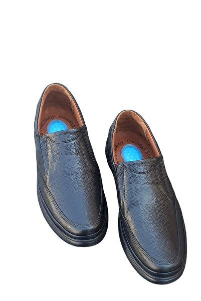 ARKEYSS Чоловічі шкіряні черевики великого розміру без шнурків, чорні, повністю ортопедичні, легкі, зручні, 44-45-46-47, шкіряні черевики