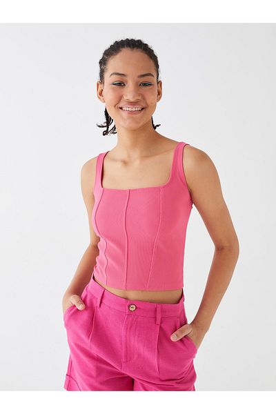 LC Waikiki Square Neck Straight Crop Women's Athlete