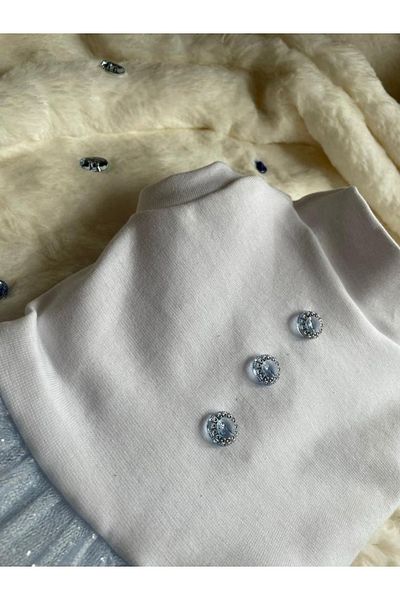 Barneystore Cat Dog Cotton Combed Rhinestoned Tutu Dress