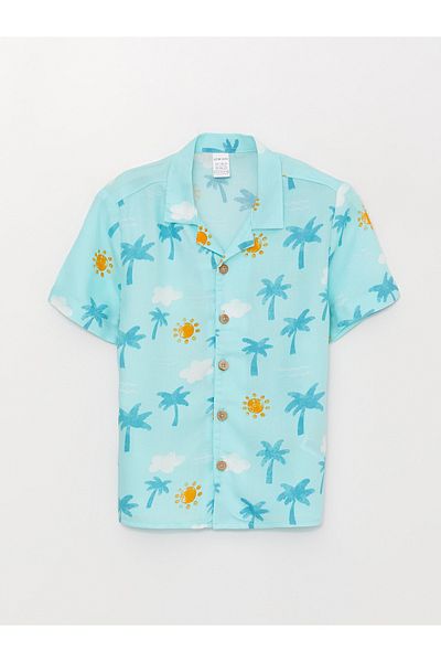 LC Waikiki Short Sleeve Patterned Baby Boy Shirt