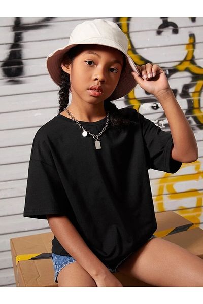 Machetta Kids Nothing Find Back Printed Oversize Crew Neck Children's T-shirt
