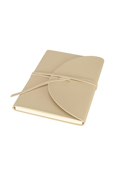 Victoria's Journals قلم حبر كلاسيكي من الجلد النباتي من Pella مع غطاء مرن، دفتر ملاحظات منقط مناسب مقاس 15 × 21 سم (a5) بيج