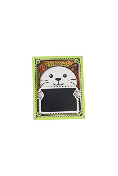 3D SERGİ Children's Room Photo Frame - Wooden Children's Picture Frame - Multi-Layer Frame - Cat Themed