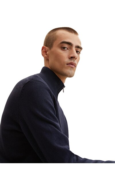 Tom Tailor Jacke Strickjacke mit Stehkragen und seitlichen Eingrifftaschen