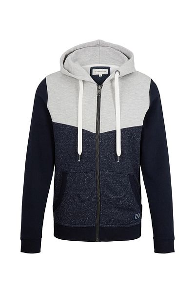 Tom Tailor Kapuzensweatjacke Renk Bloklu Fermuarlı Kapüşonlu Üst ve Kapuze