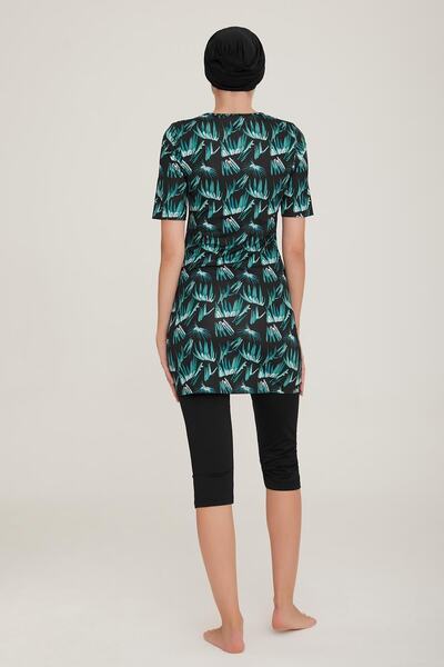 MARESİVA Women's Short Sleeve Afşin Black Hijab Swimsuit 8c0t8n4