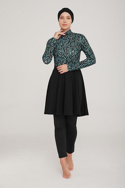 MARESİVA Women's Long Sleeve Balkır Black Hijab Swimsuit 8c0t1n6