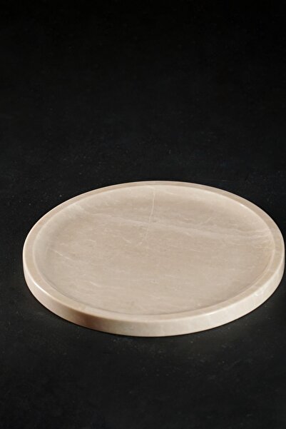 helya marble Bej Mermer Doğal Taş Sunum Tepsisi Nişan Tepsisi Takı Çekim Akse...