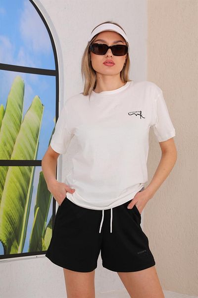 WestBound Γυναικείο T-shirt Σορτς Casual Sport Σετ, Σετ Πιτζάμες με Σορτς Μαύρο