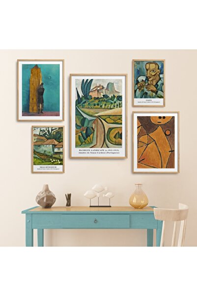 HOMEPACK 5 Parça Çerçeveli Tablo Seti Manhufe Landscape Beşli-51