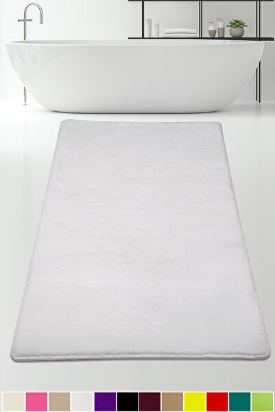 AVANTAJ Elite Krem 80x150 Cm Büyük Ebat Peluş Banyo Paspası Kaymaz Pufidik Ba...