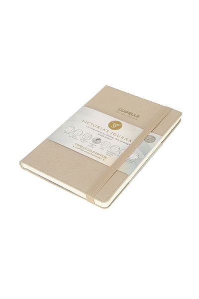 Victoria's Journals Vj Copelle Gold Bujo Notebook 14x20 سم 57 جرام كريمي 152 ورقة 304 صفحة بيج منقط