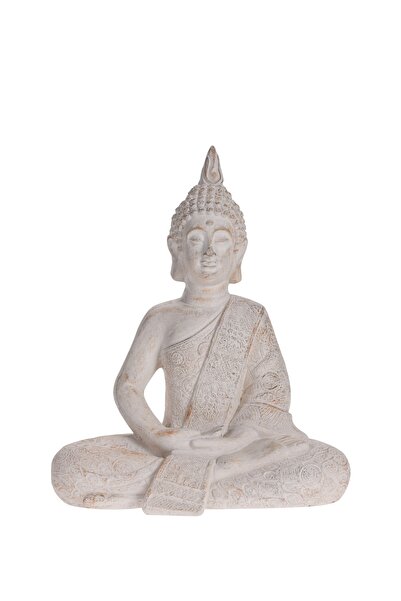 BOYNER EVDE Biblo Oturan Buddha Krem