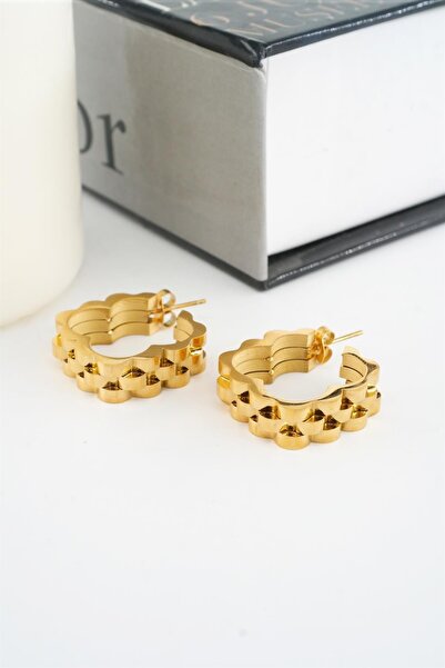 By Zeyna Aksesuar طقم أقراط مربعة من الفولاذ 316l للنساء مقاس 3 سم