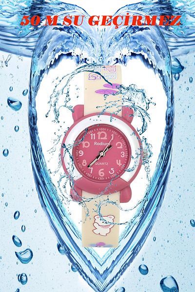 sezerekspres Children's Wristwatch Waterproof Rodium Analaog (2217)-(cream)