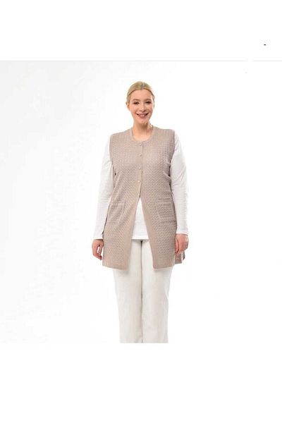 anne moda ankara سترة طويلة محبوكة صيفية رفيعة من الفولاذ