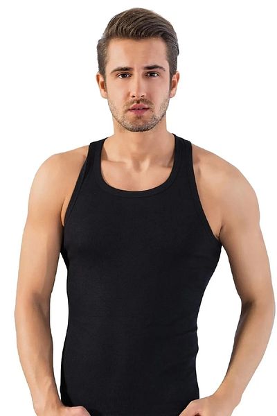 LÜXDRM Ανδρικό αθλητικό εσώρουχο 10 τεμαχίων Rib & Camisole Cross Back 100% βαμβάκι