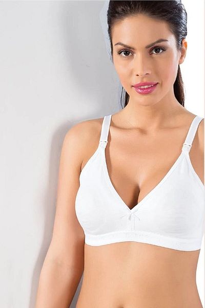 LÜXDRM 5 bucăți bumbac și lycra, compartiment pentru alăptare ușoară, țesut pieptănat, sutien pentru alăptare 95% bumbac, 5% lycra