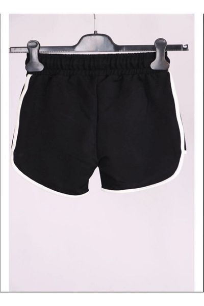 POLYMOOD Girl's Black Shorts Slim Fit Angel Printed