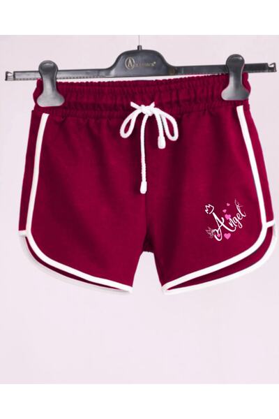 POLYMOOD Κοριτσίστικο φούξια σορτς με λεπτή εφαρμογή Angel printed