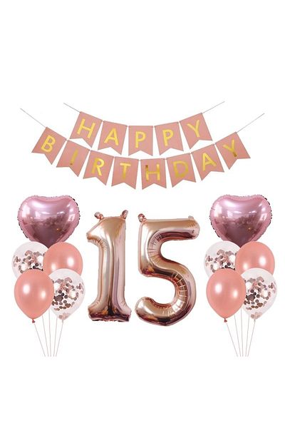 DÜVENCİ TİCARET Çıtıpitıstore 15th Birthday Balloon Set