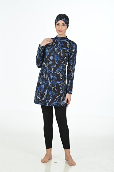 Fantasy Μαύρο μαγιό Hijab με σχέδιο Lycra 3318