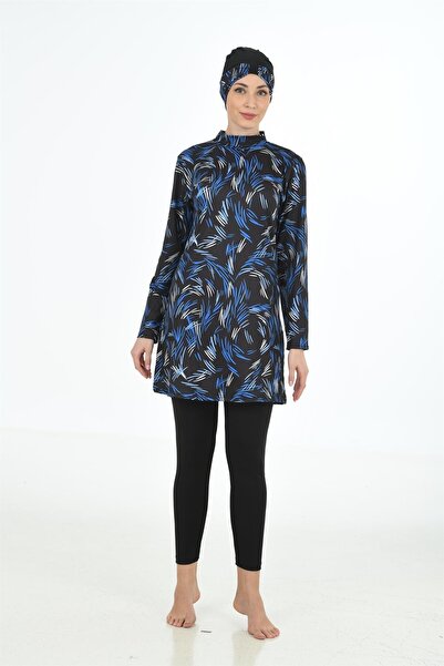 Fantasy Μαύρο μαγιό Hijab με σχέδιο Lycra 3318