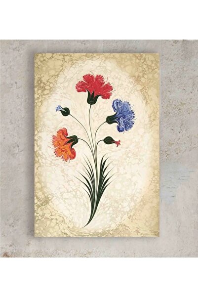 CANVASUM Lüks Kanvas Trend Ebru Çiçek Tablo Dr0158