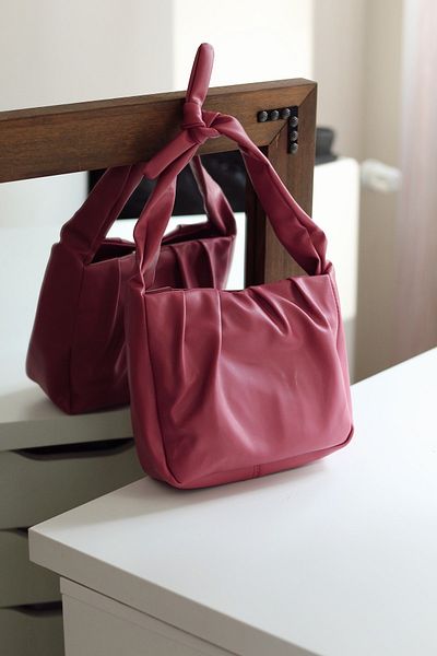 Moom Bag Γυναικεία τσάντα ώμου με φούξια φιόγκο