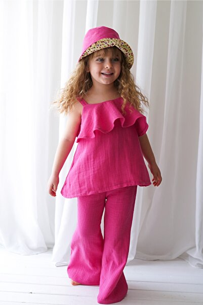 Catz Kids Фуша Муслін Блузка з воланами + Штани з широкими штанинами