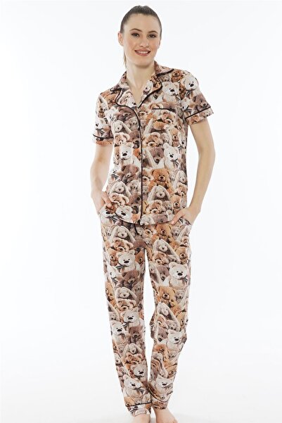 VİENETTA Women's Short Sleeve Pajama Set