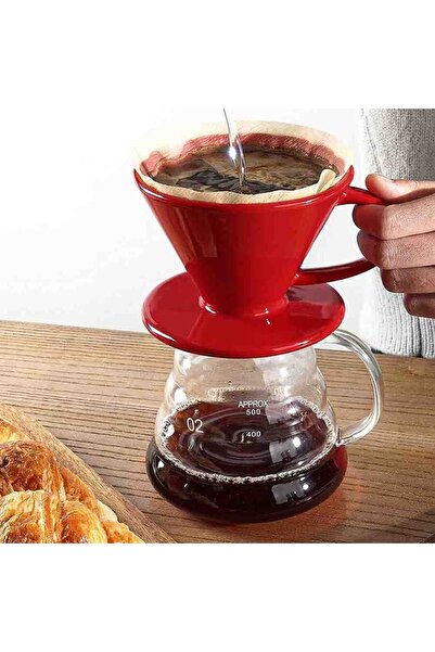 Epinox V60 Filtre Kahve Demleme Seti(kırmızı)